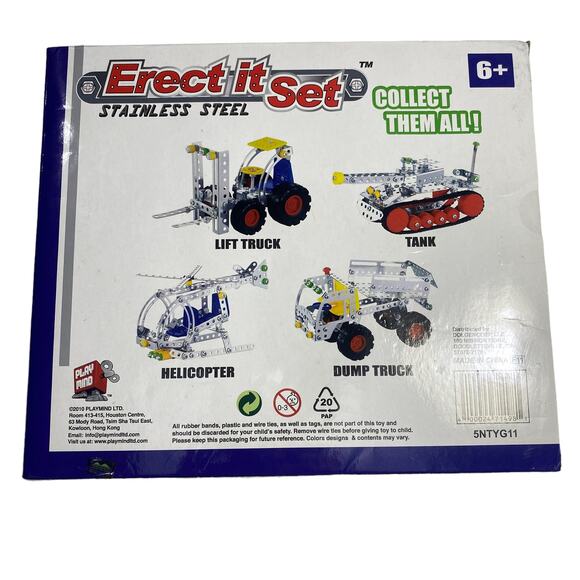 Erect it Set Stainless Steel Dump Truck 192 Pieces New And Complete - Picture 2 of 3